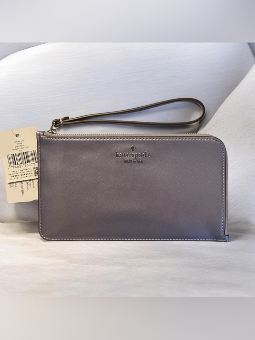 NWT Kate Spade Lilac Metallic Zip Wristlet (LUCY)